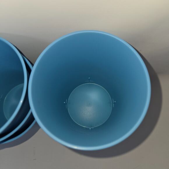 Vintage Plastic Bell Tumbler Lot of 12 Light Blue 8 oz Kiddie Cups Stackable - Picture 5 of 14